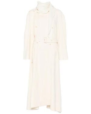 Carven Manteau Ceinturé À Boutonnière Croisée - White