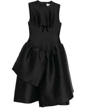 ShuShu/Tong Smocked-Panel Dress - Black
