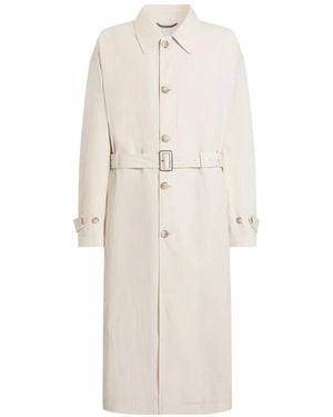 Dolce & Gabbana Cotton-Linen Trench Coat With Buttons - White