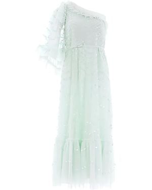 Needle & Thread Ruffled Sequin-Embellished Dress - Blue