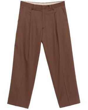 Costumein Pantaloni Dritti Con Tasche A Pieghe - Marrone