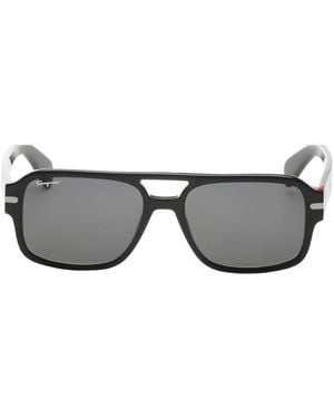 Ferragamo Eyewear Sonnenbrille Mit Eckigem Gestell - Grau