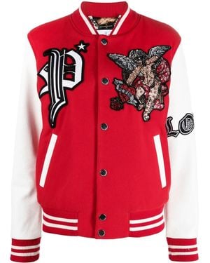 Philipp Plein Love Angel Bomber Jacket - Red