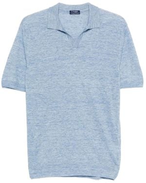 Barba Napoli V-Neck T-Shirt - Blue