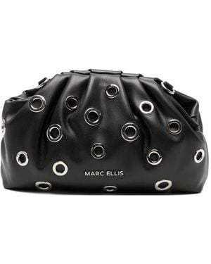 Marc Ellis Daphne Eyelet-Embellished Clutch Bag - Black