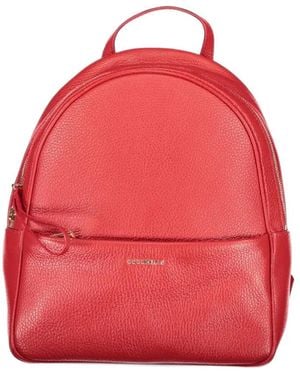 Coccinelle Grained Leather Backpack - Red