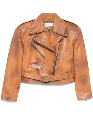 GIUSEPPE DI MORABITO Chaqueta biker con efecto de espray - Marrón