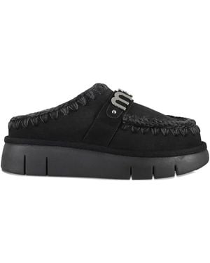 Mou Bounce Sheepskin Mules - ブラック