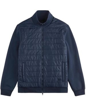 Fay Quilted Zip-Up Bomber Jacket - Blue