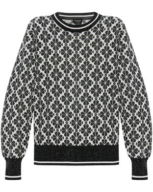 Kate Spade Monogram Crew-Neck Knitted Sweater - Black