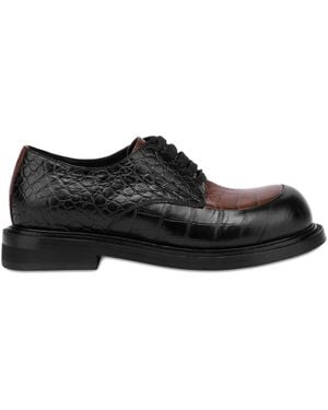 Moschino Derby-Schuhe Mit Kroko-Effekt - Schwarz
