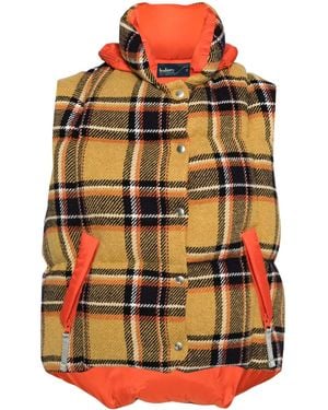 Kolor Gilet Matelassé À Carreaux - Orange