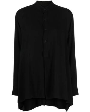 Yohji Yamamoto Button-Up Band-Collar Shirt - Black