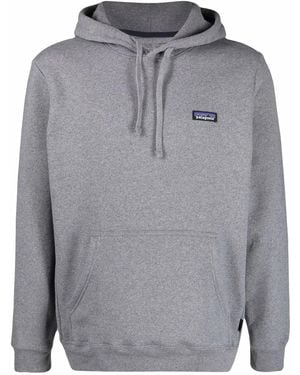 Patagonia Logo-Patch Long-Sleeved Hoodie - Grey