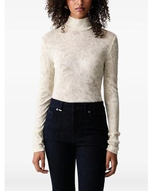 Mos Mosh Mmxinna Floral-Print High-Neck Top - White