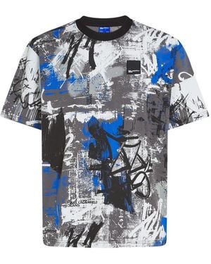 Karl Lagerfeld T-Shirt Met Abstracte Print - Blauw