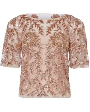 Temperley London Haut Genevieve À Fleurs - Rose