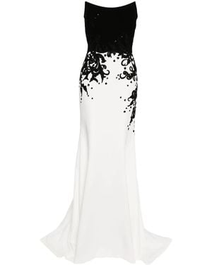 Saiid Kobeisy Embroidered Crepe Mermaid Dress - White