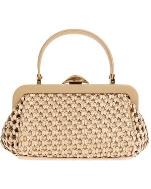 Cult Gaia Mini Zuma Woven Tote Bag - Metallic