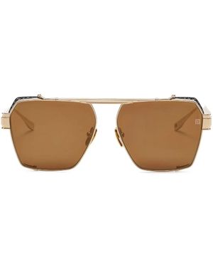 Balmain Premier Square-Frame Sunglasses - Brown