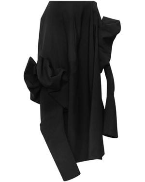 Comme des Garçons Draped Oversized Midi Skirt - Black