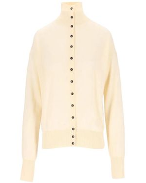 Barena Zea Piuma High-Neck Button-Up Cardigan - White