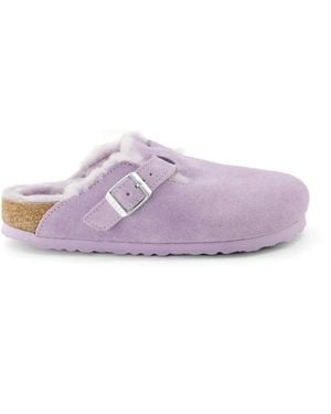 Birkenstock Mules Boston Shearling À Boucle - Purple