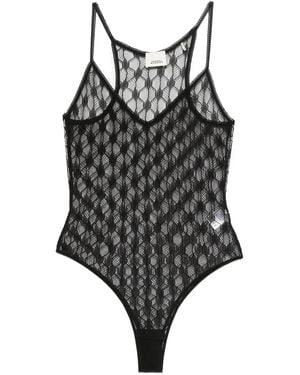 Isabel Marant Geometric-pattern Lace Bodysuit - ブラック