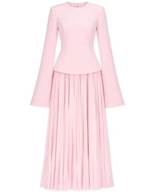 Solace London Callisto Pleated-Skirt Maxi Dress - Pink