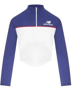 New Balance X Miu Miu Colorblock Zip-Front Top - Blue