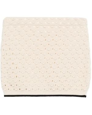 FRAME The Bauble Crochet-Knit Mini Skirt - Natural