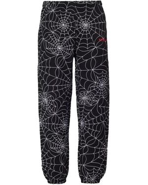 Sp5der Spiderweb-Pattern Joggers - Grey