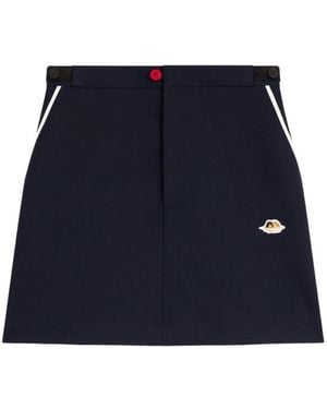 Fiorucci Angel Patch Contrast-Piping Mini Skirt - Blue