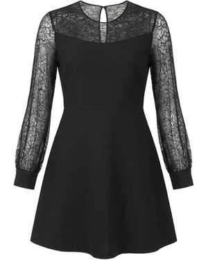 Valentino Garavani Robe À Empiècements En Dentelle - Black