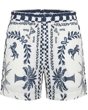 Rhude Short Imprimé À Lien De Resserrage - Blue