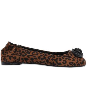 Kurt Geiger Chelsea Leopard-Print Ballet Flats - White