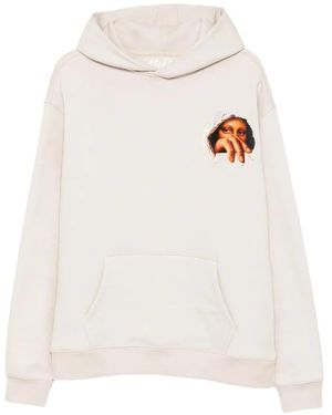 Melt Graphic-Print Pouch-Pocket Hoodie - White