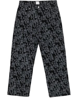 Arte' Logo-Print Pants - Grey