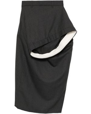 Moohong Deconstructed Wool Skirt - Black