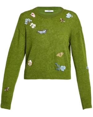 Erdem Verzierter Pullover Mit Rundhalsausschnitt - Grün