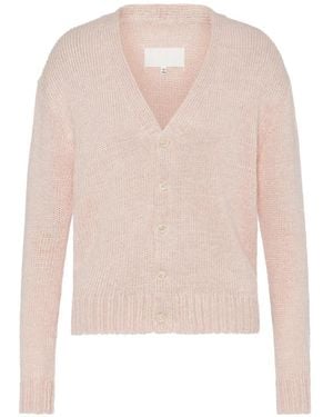 Maison Margiela Ribbed V-Neck Cardigan - White