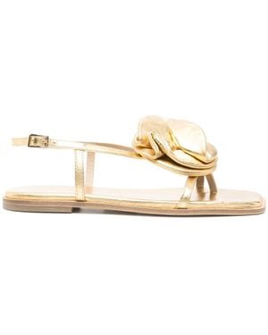 Vic Matié Metallic Sandals - Natural