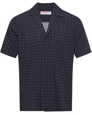 Orlebar Brown Maitan Solstice Printed Short-Sleeve Shirt - Blue