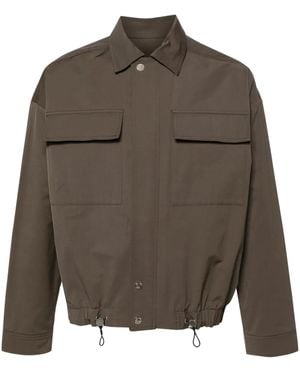 Nanushka Drawstring Twill Shirt Jacket - Grey