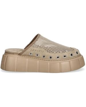 Inuikii Matilda Eyelet-Embellished Mules - Natural