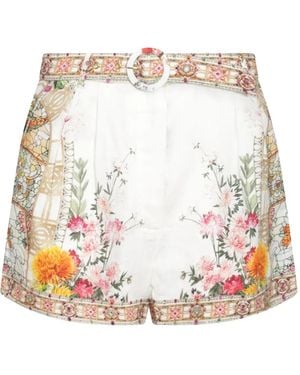 CAMILLA Floral-Print Shorts - White