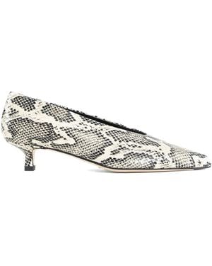 Aeyde Clara Snake Print Calf Leather Creamy - Metallic