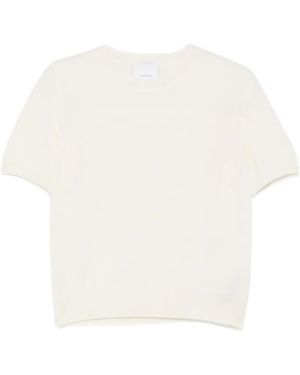 IVORY PARIS Petal Short-Sleeve Crew-Neck Jumper - White