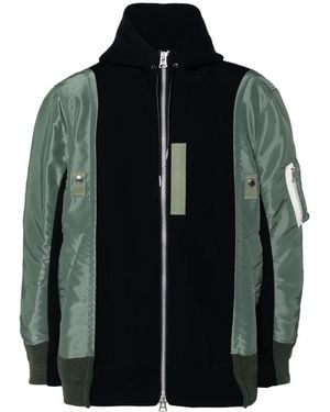 Sacai Twill Hoodie - Black
