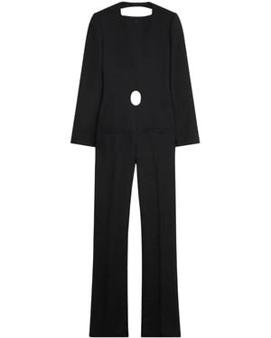 Courreges Combinaison En Laine Vierge À Dos-Nu - Noir